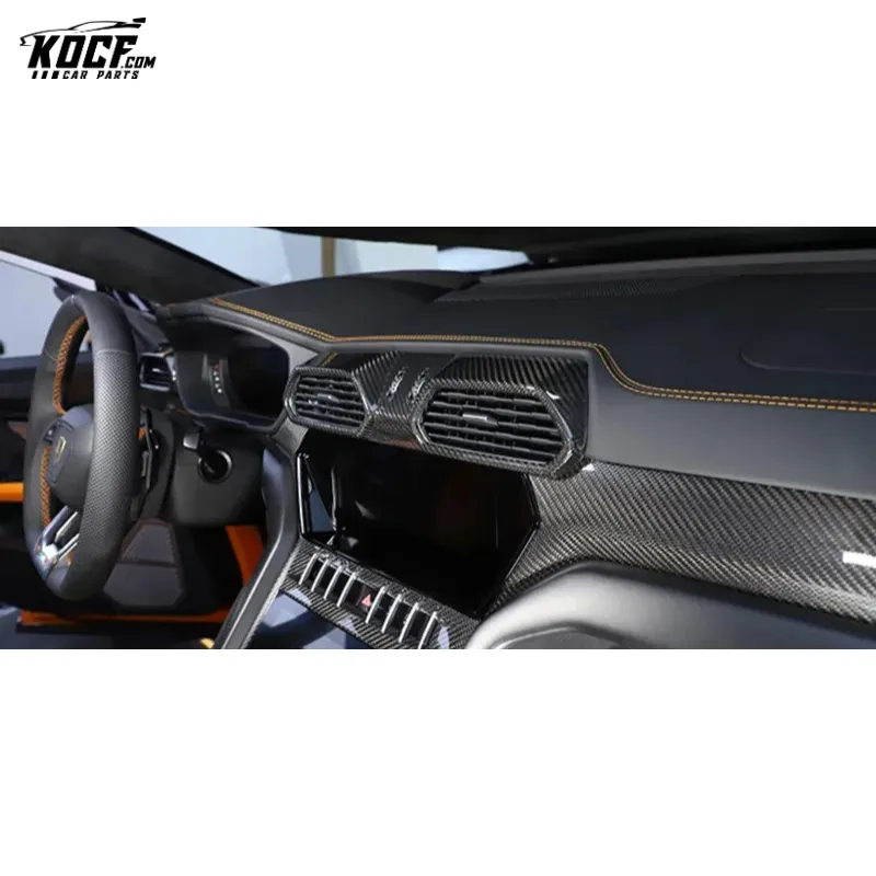 16pcs Dry Carbon Fiber OEM Style Car Central Control Trim Dashboard Decorations Interior Trims set For Lambor Urus