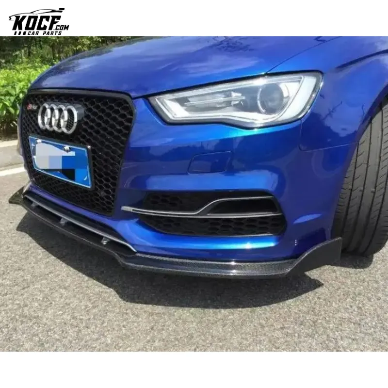 2013-2019 R&CF RS3 style Carbon Fiber Front Bumper Lip Splitter Spoiler For Audi A3 S-line S3