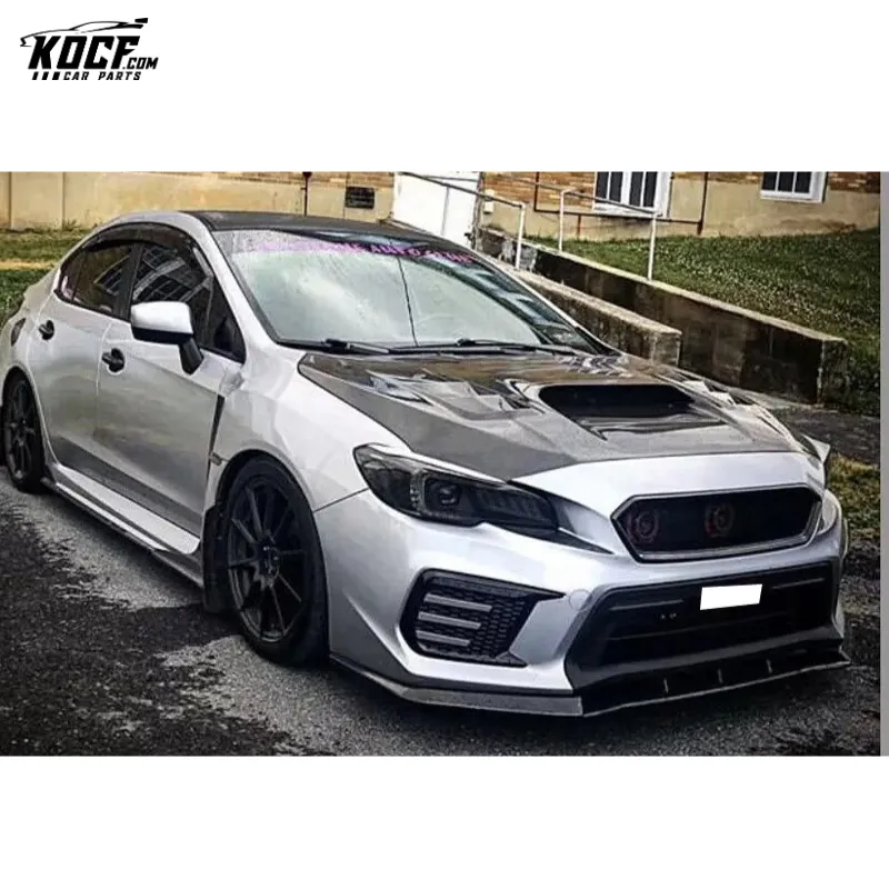 3PC MP style Carbon Fiber Front Bumper Lip Splitter Spoiler For Subaru WRX STI 2015-18