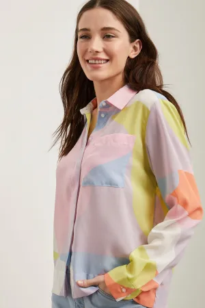 Abstract print cropped shirt