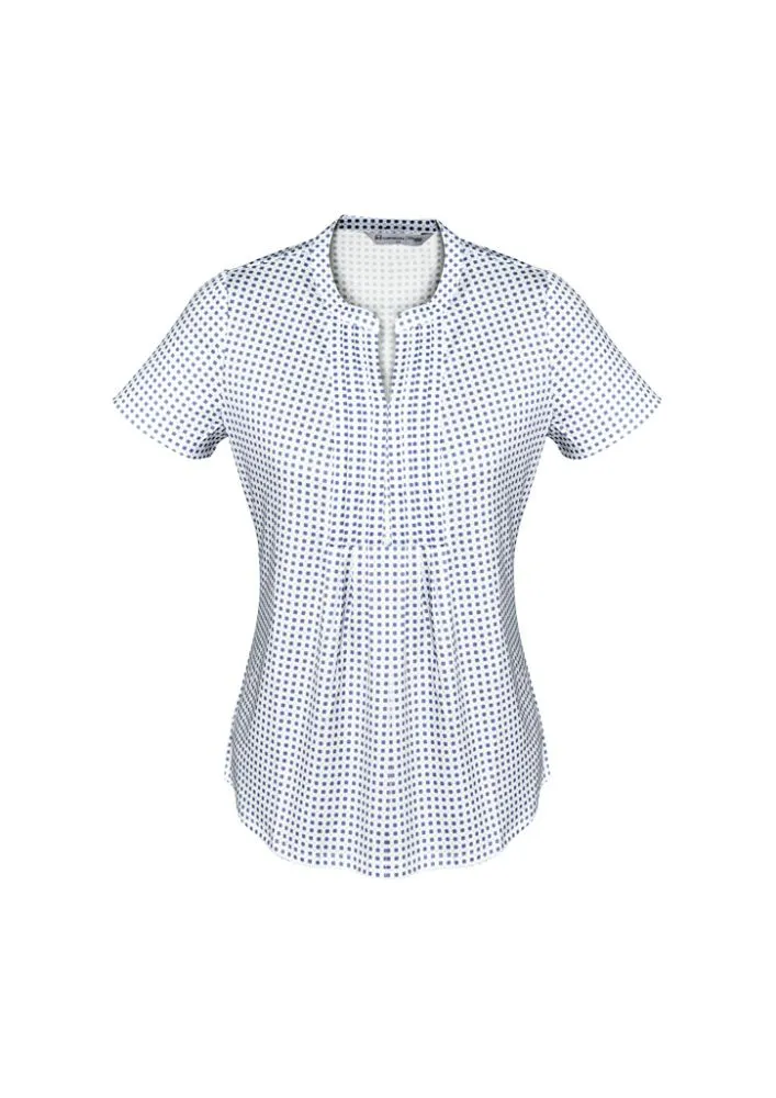 Advatex Ladies Sandy Linear Pleat Knit Top - Navy - 8 - Biz Collection