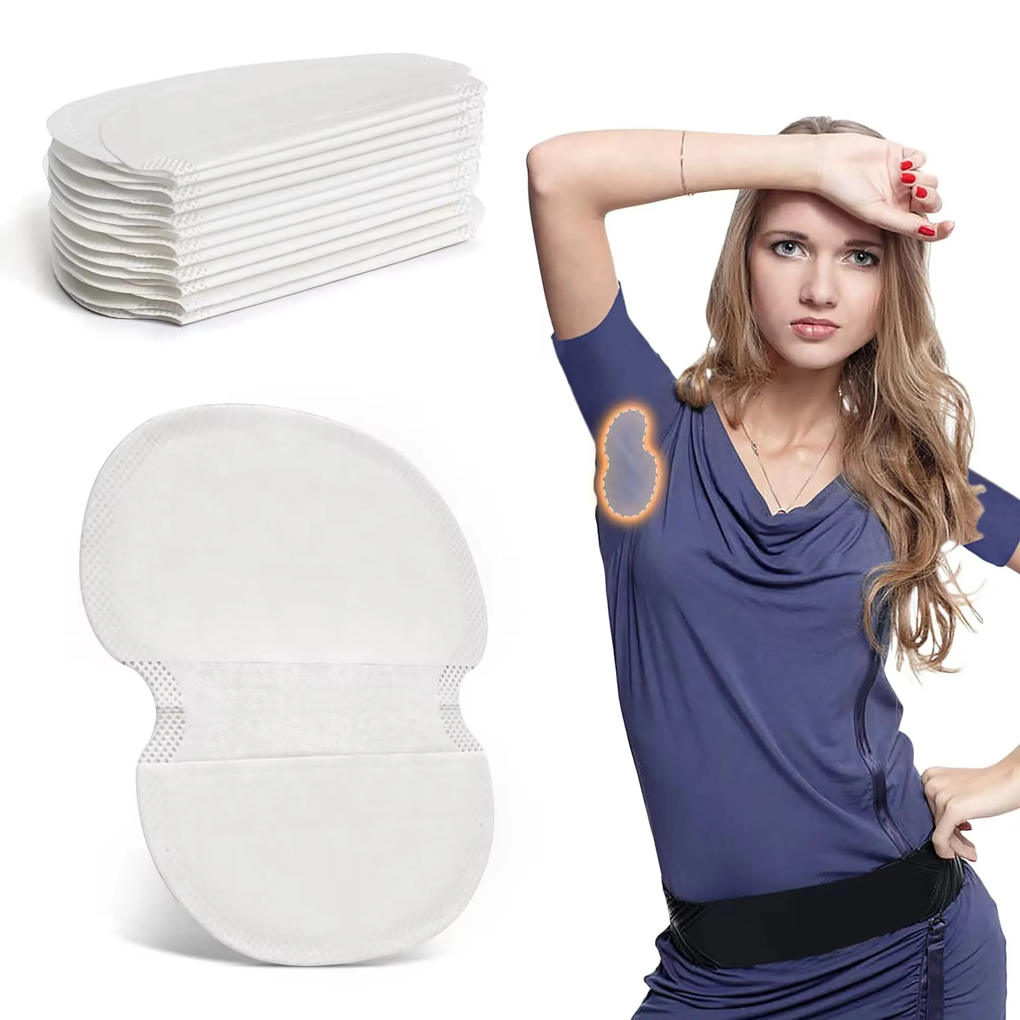 Armpit Sweat Pads, XOTUUY Underarm Sweat Pads for Women and Men [100 Packs], Disposable Sweat Pads for Women Armpits, Comfortable Unflavored, Non Visible