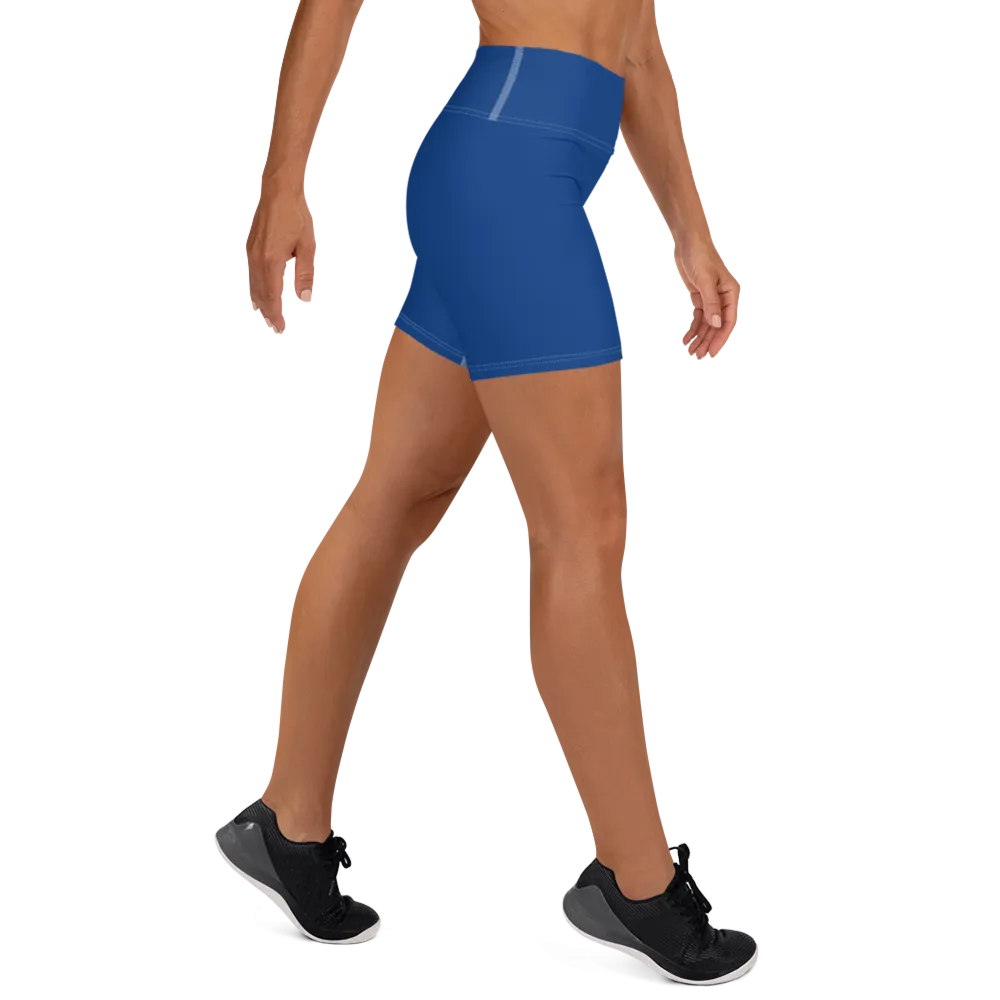 Athletic Apparatus Blue 2 Black Logo White stitch Yoga Shorts