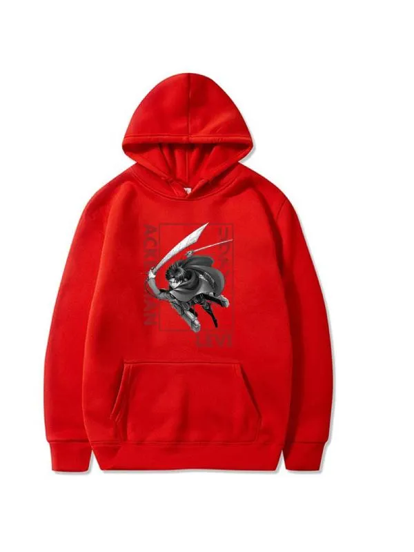 Attack on Titan Levi Ackerman Printed Anime Hoodies Unisex Casual Sportshirts