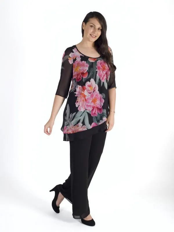 Black Chiffon Trouser