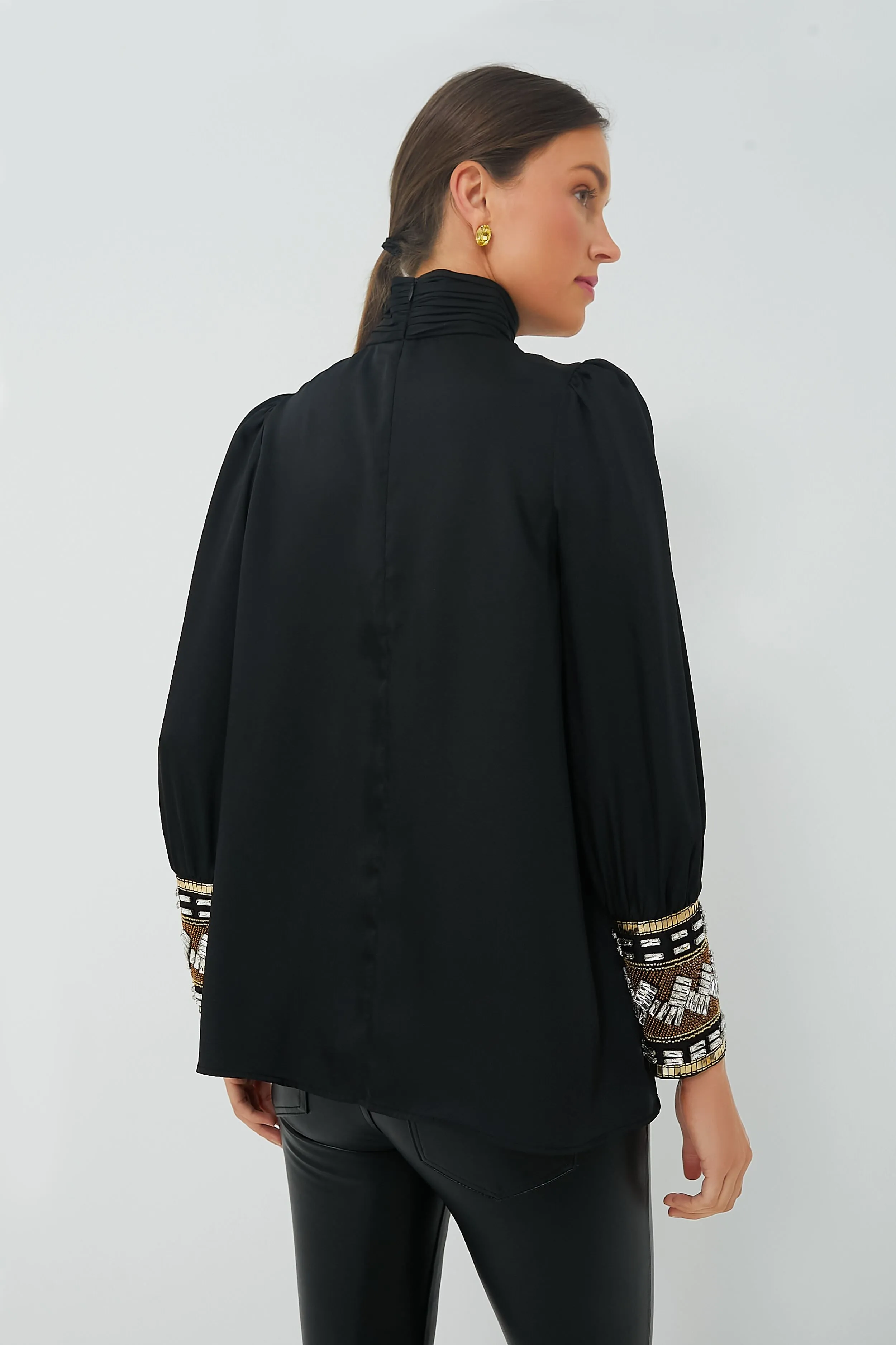 Black Embellished Faven Blouse