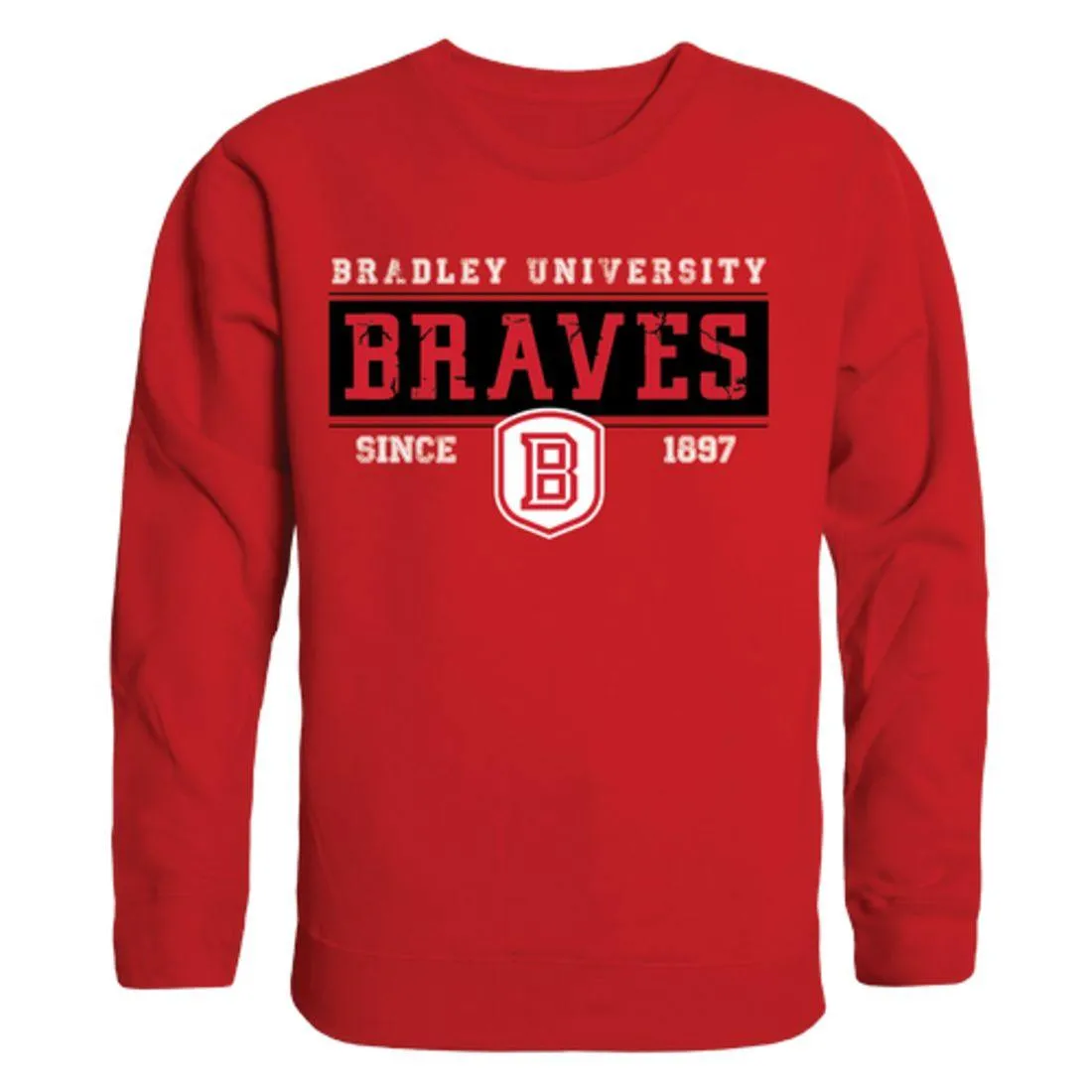 Bradley University Braves Established Crewneck Pullover Sweatshirt Sweater Red