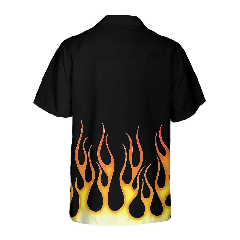 Burning Flame Hawaiian Shirt, Short Sleeve Flame Shirt For Men, Flame Print Shirt