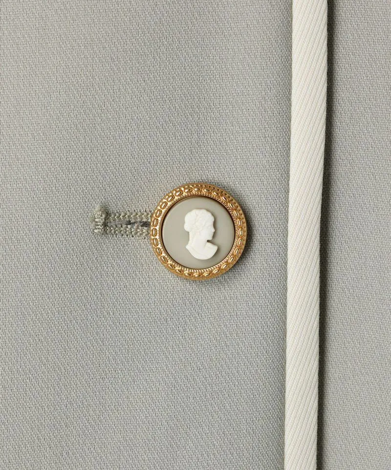 Cameo Button Bicolor Coat