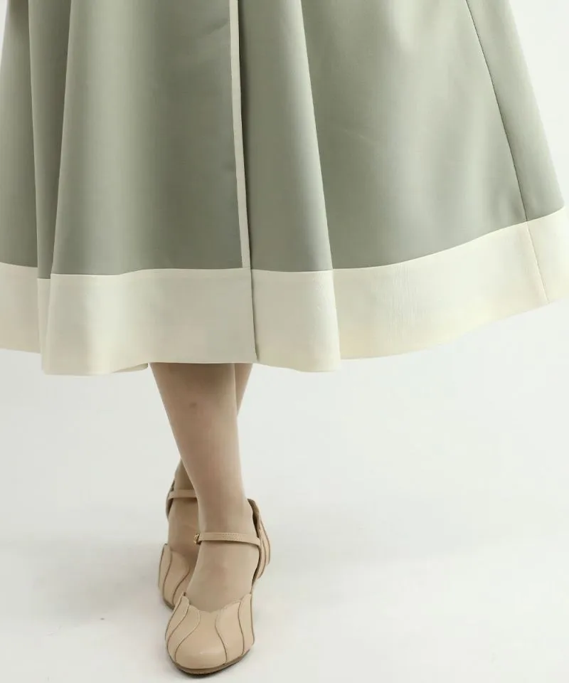 Cameo Button Bicolor Coat