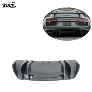 Car Bumper R8 Vor Style Carbon Fiber Rear Bumper Diffuser For Audi R8 V10 2017-2019 Model