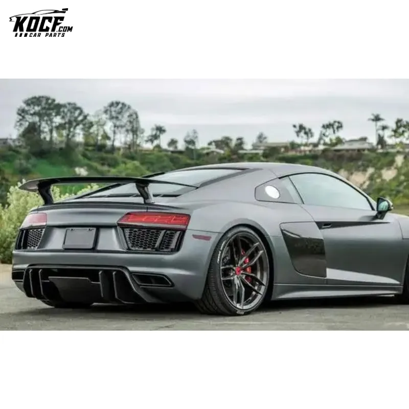 Car Bumper R8 Vor Style Carbon Fiber Rear Bumper Diffuser For Audi R8 V10 2017-2019 Model