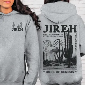 Christian Hoodie, Jireh Boho Hooded Sweatshirt Jesus Shirt Christian Apparel