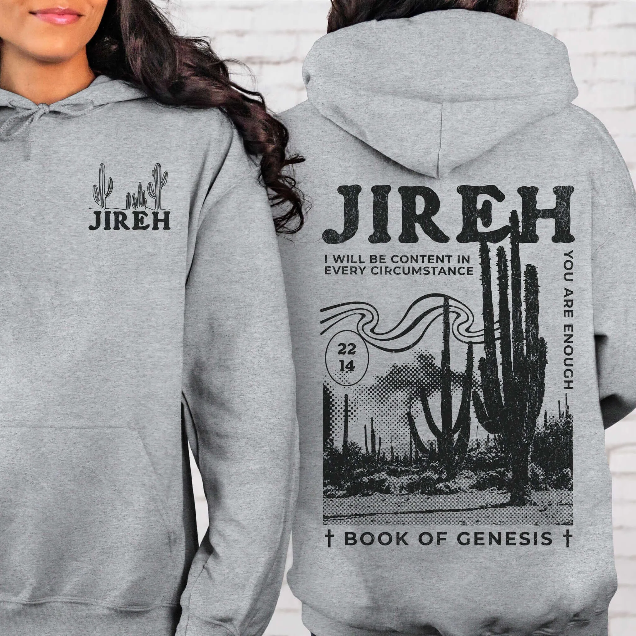 Christian Hoodie, Jireh Boho Hooded Sweatshirt Jesus Shirt Christian Apparel