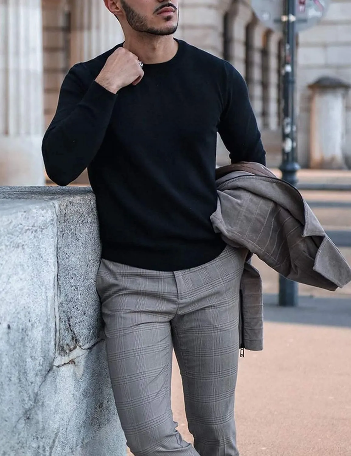 COOFANDY Men's Crew Neck Sweater Slim Fit Lightweight Sweatshirts Knitted Pullover for Casual Or Dressy Wear