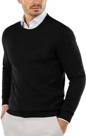 COOFANDY Men's Crew Neck Sweater Slim Fit Lightweight Sweatshirts Knitted Pullover for Casual Or Dressy Wear