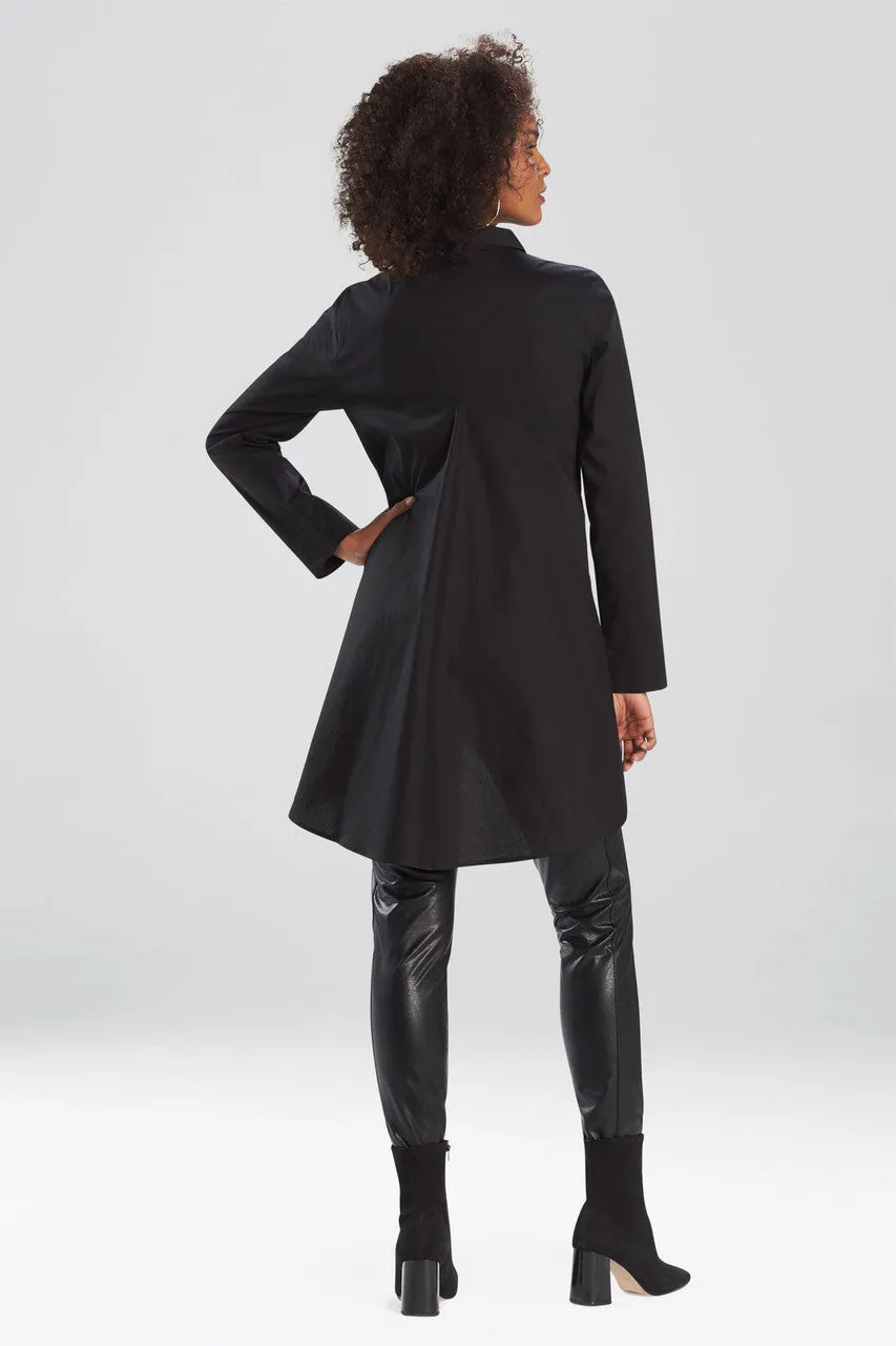 Cotton Poplin Darted Tunic Shirt