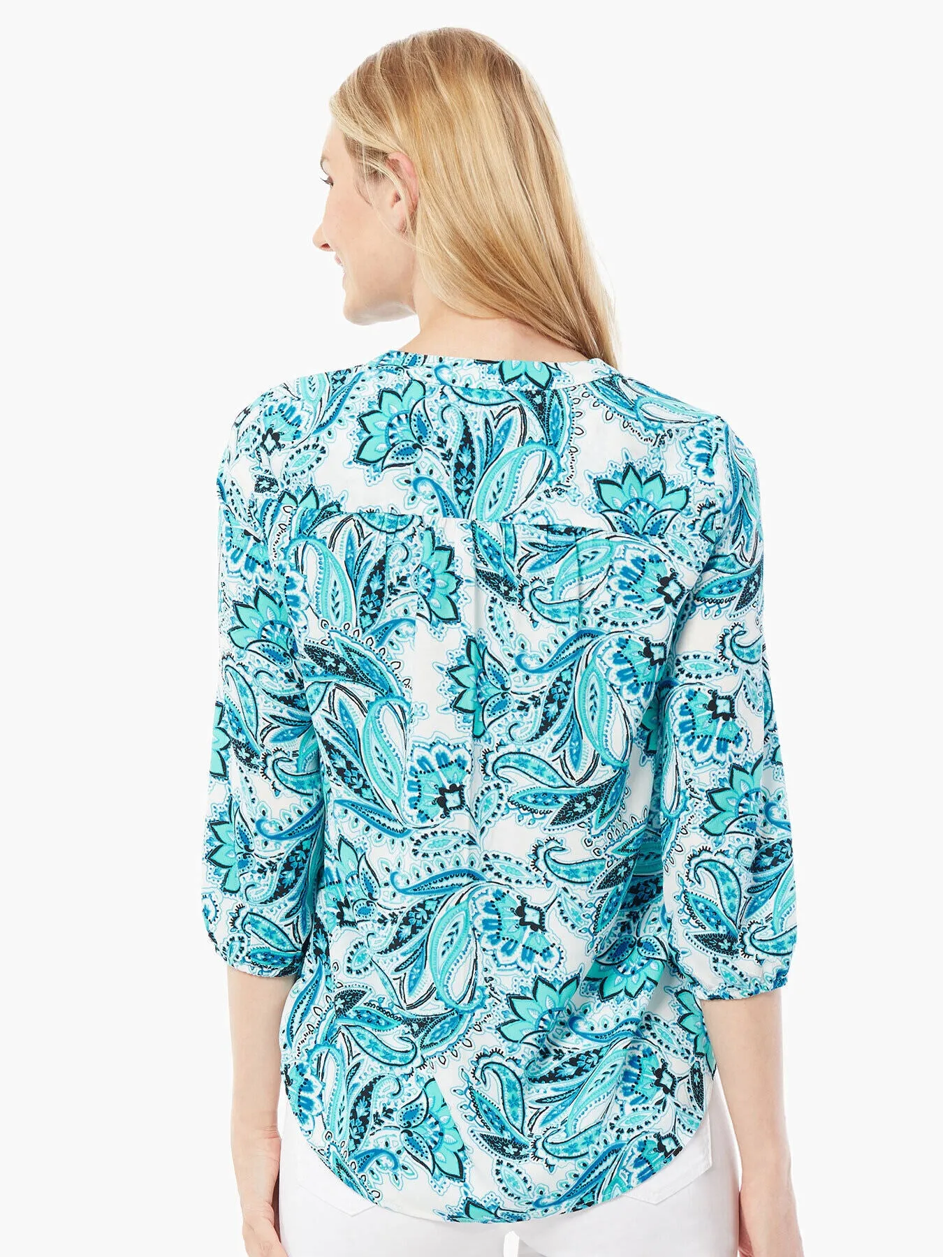 Crepe de Chine V-Neck Kelly Blouse