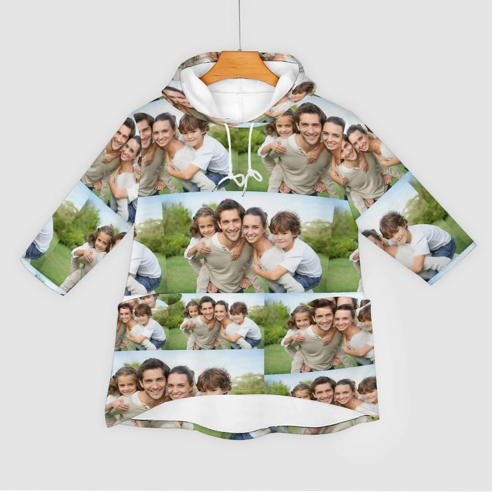 Custom Photo Hoodie Three Quarter Sleeve Cool Hoodie Designs Women's Cat Ear Hooded Pullover
