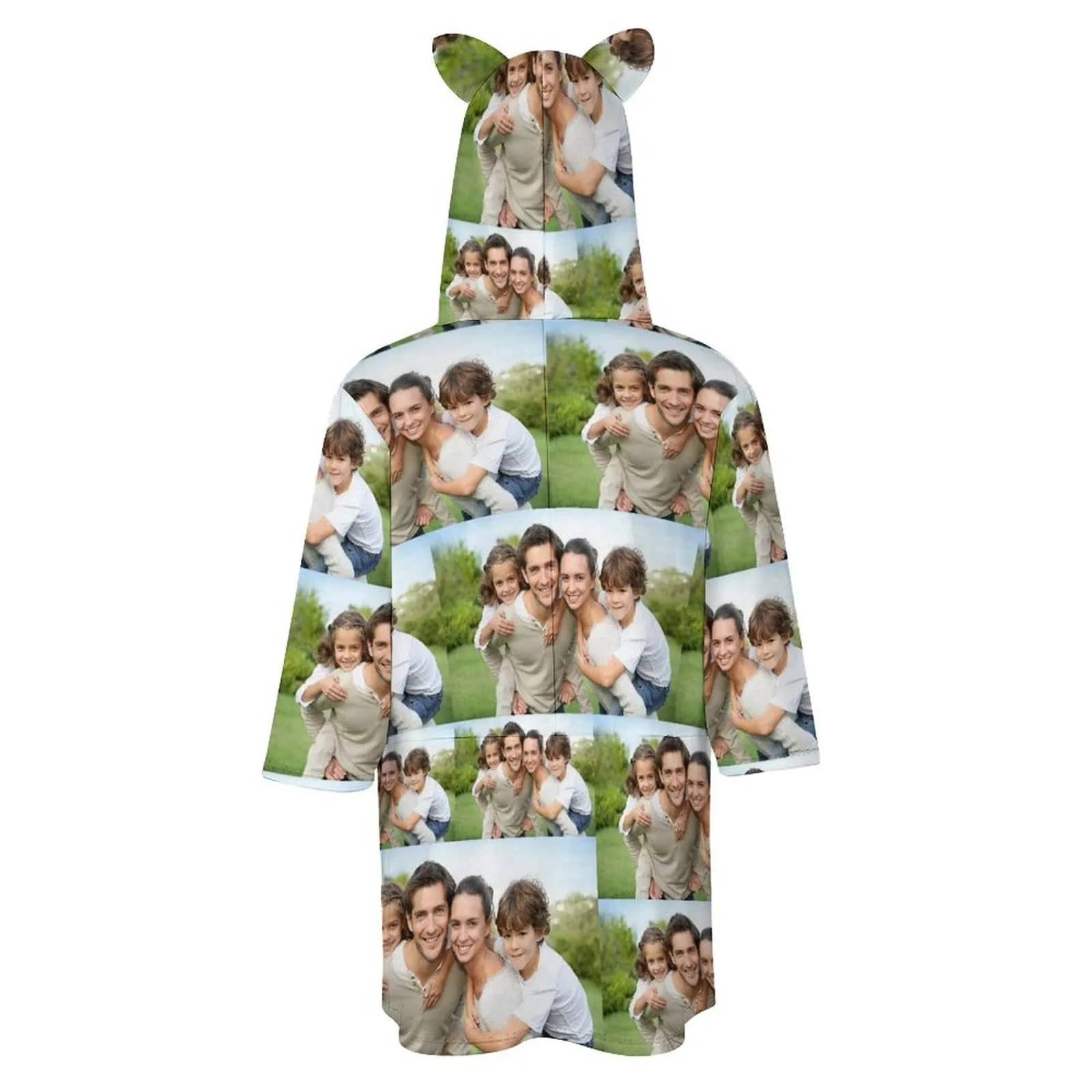 Custom Photo Hoodie Three Quarter Sleeve Cool Hoodie Designs Women's Cat Ear Hooded Pullover