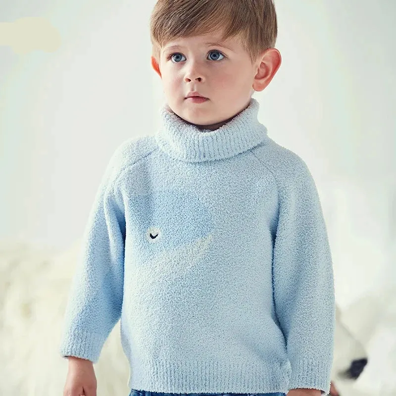 Cute Cartoon Design Turtleneck Soft Sweater for Girls Boys