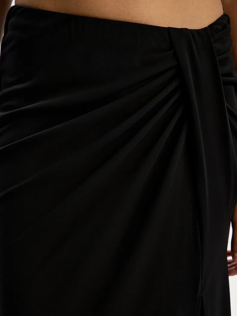 Draped crepe skirt