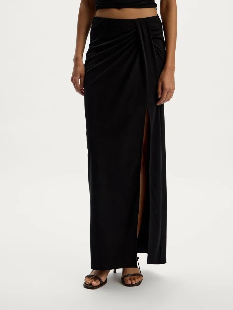 Draped crepe skirt