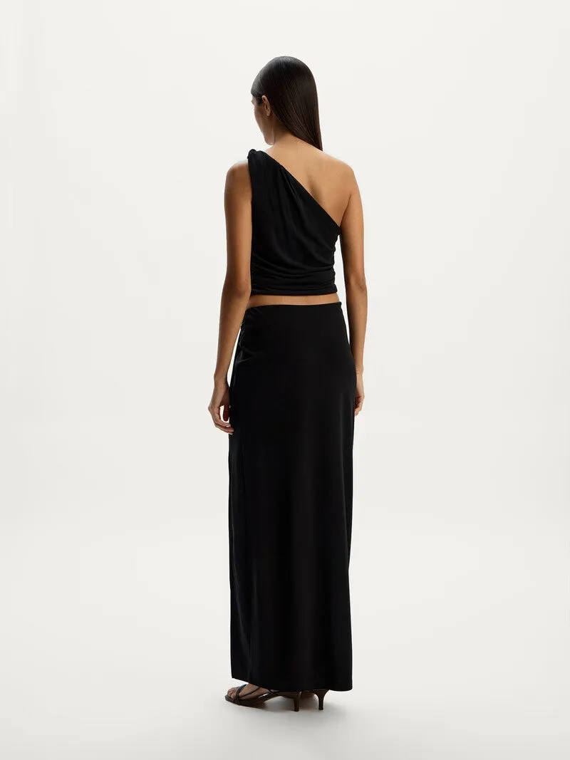 Draped crepe skirt