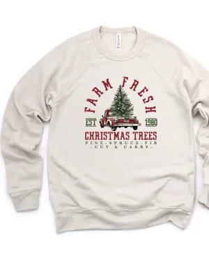 Farm Fresh Cut And Carry Premium Bella Canvas Graphic Sweatshirt | Dust