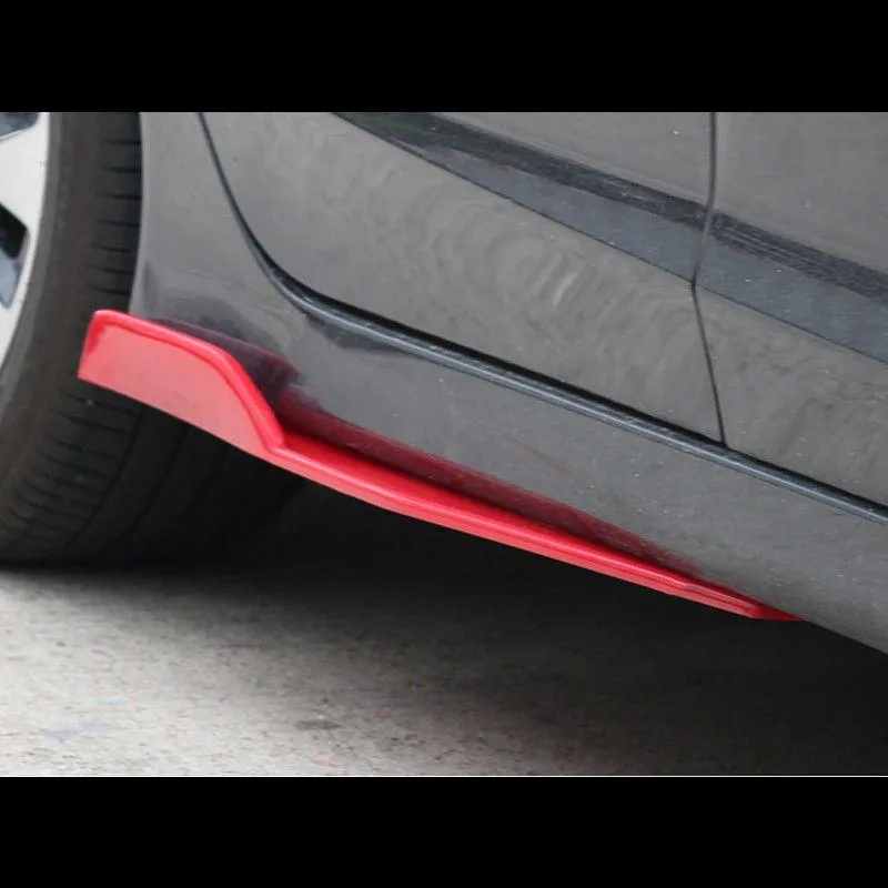 Fit 2008-Up Volkswagen Passat Side Skirts Splitter Diffuser Wings (Red)