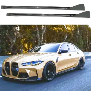 Fits BMW G82 G83 M4 (2021-2025) MP Style Real Carbon Fiber Side Body Skirt Splitter Under Spoiler Rocker Panel Bottom Extension Lip