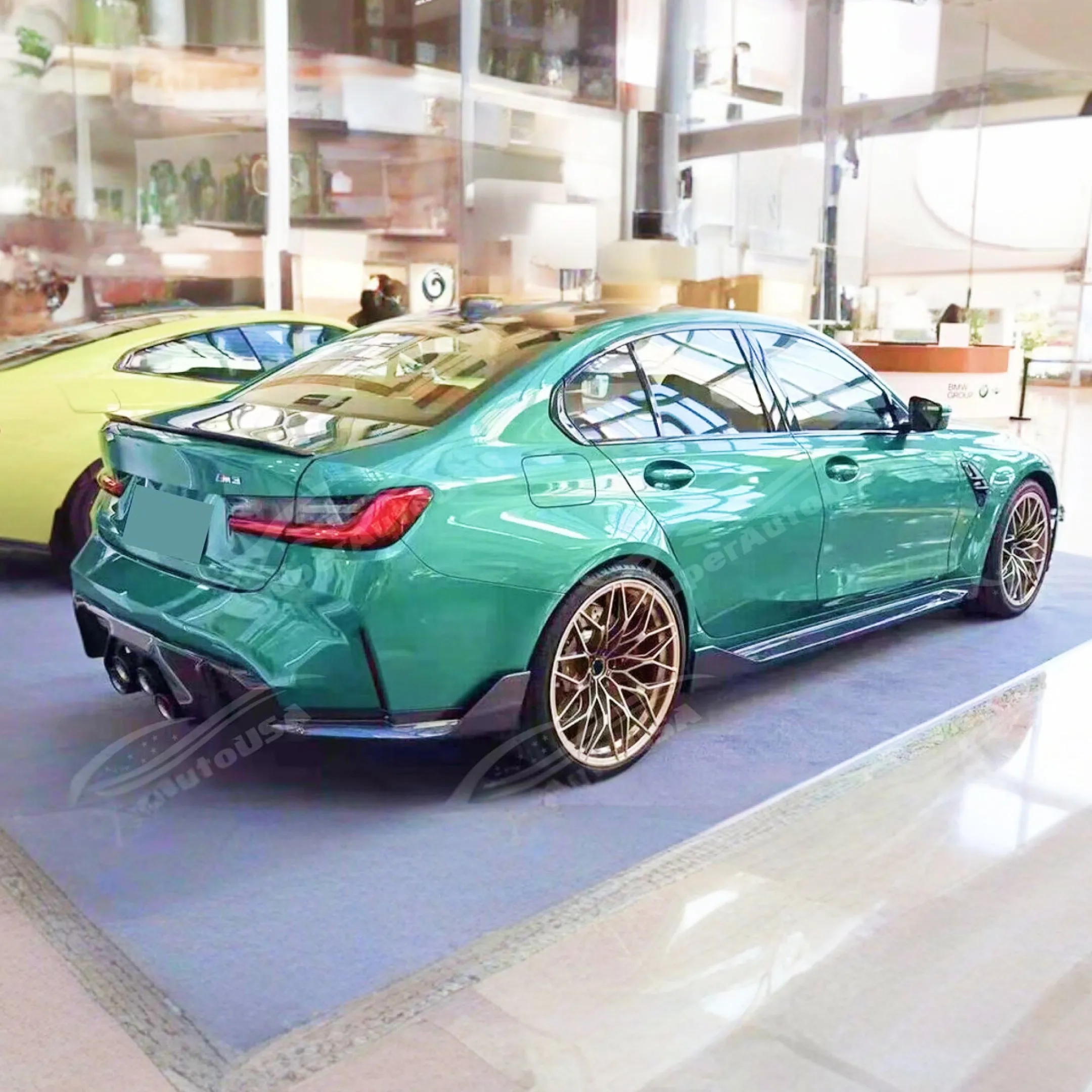 Fits BMW G82 G83 M4 (2021-2025) MP Style Real Carbon Fiber Side Body Skirt Splitter Under Spoiler Rocker Panel Bottom Extension Lip