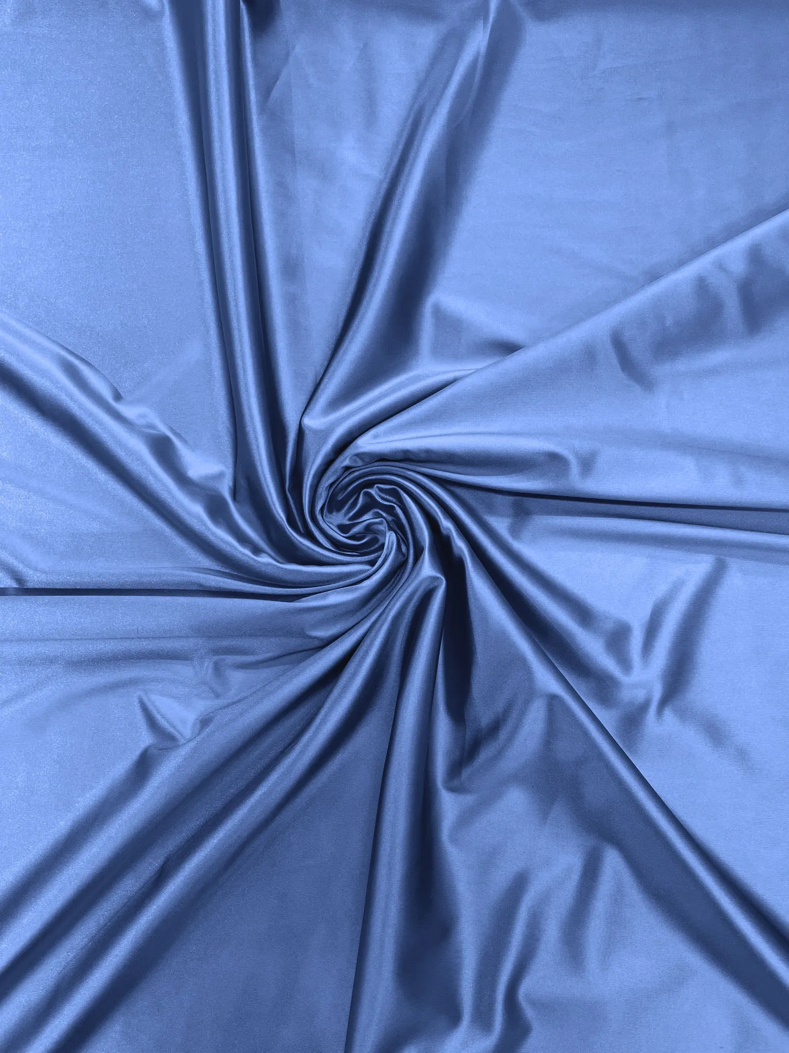 Flower Blue Luxury Shiny Satin Stretch Spandex Fabric / Prom / Wedding / Cosplays