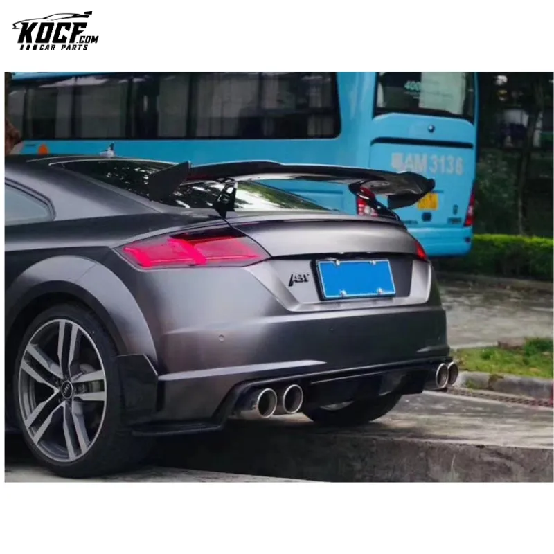 For 15-19 Audi TTS/TTRS MK3 Carbon Fiber Rear Bumper Lip Diffuser with Side Splitter Spats Panel