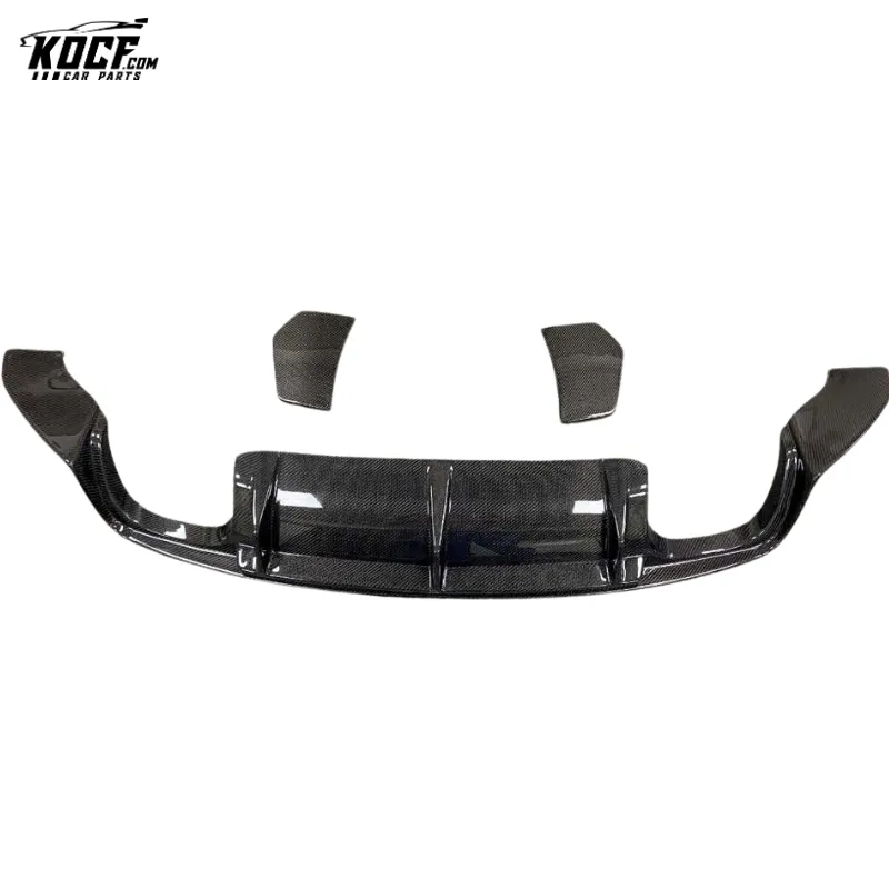 For 15-19 Audi TTS/TTRS MK3 Carbon Fiber Rear Bumper Lip Diffuser with Side Splitter Spats Panel