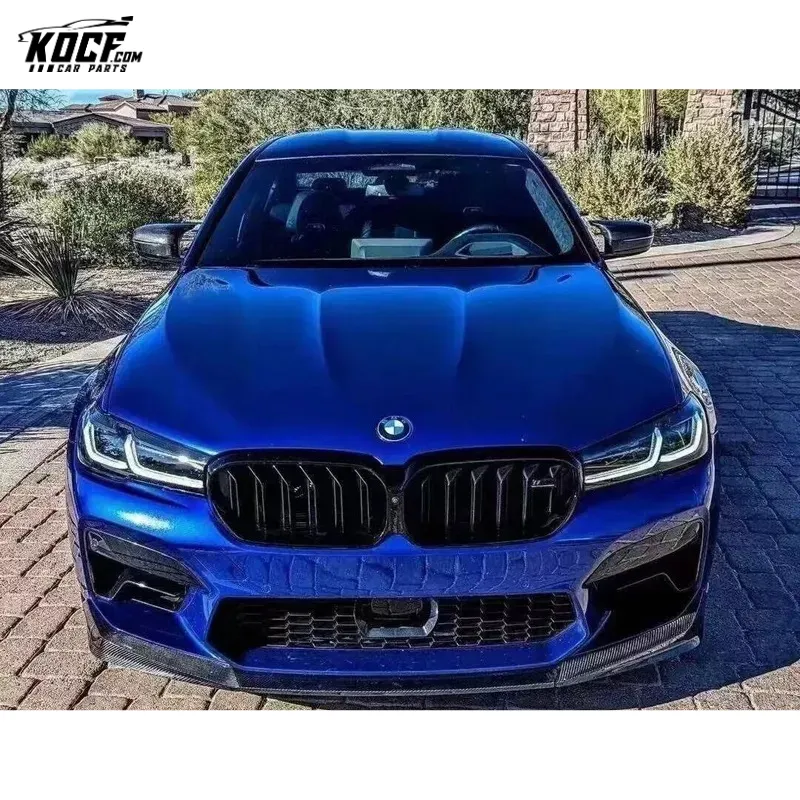 For BMW 2021  F90 M5 LCI CS Style Carbon Fiber Front Lip Spoiler 3-PC Style