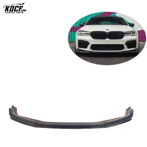 For BMW 2021  F90 M5 LCI CS Style Carbon Fiber Front Lip Spoiler 3-PC Style