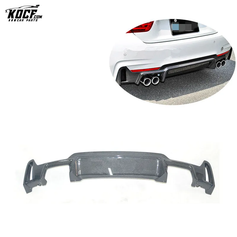 For BMW F32 F33 F36 425i 435i 440i M Tech Carbon Fiber Rear Bumper Diffuser Spoiler END style