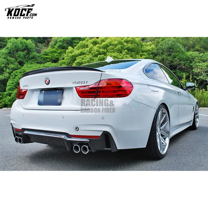 For BMW F32 F33 F36 425i 435i 440i M Tech Carbon Fiber Rear Bumper Diffuser Spoiler END style