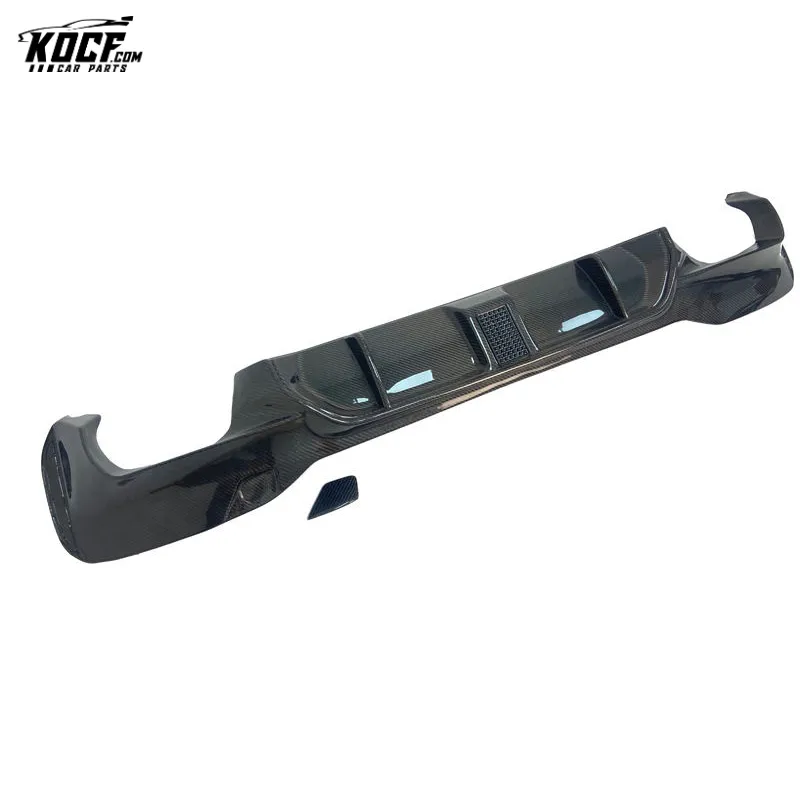 For BMW F90 M5 KHL style Carbon Fiber Rear Bumper Lip Diffuser Spoiler with LED