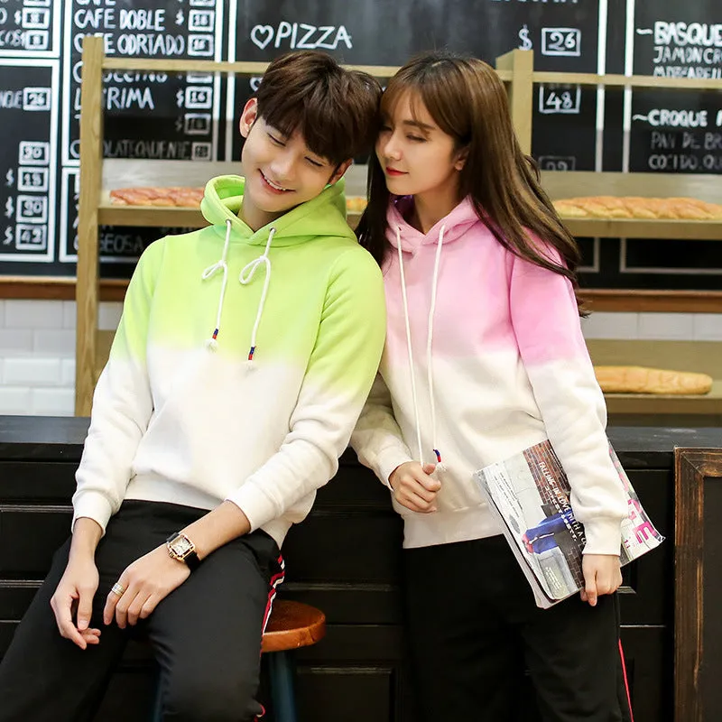 Gradient Color Korean Hooded Long Sleeves Hoodie