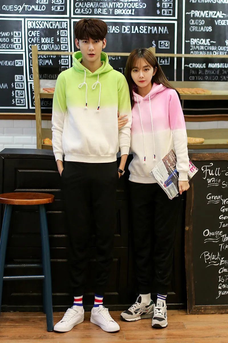Gradient Color Korean Hooded Long Sleeves Hoodie