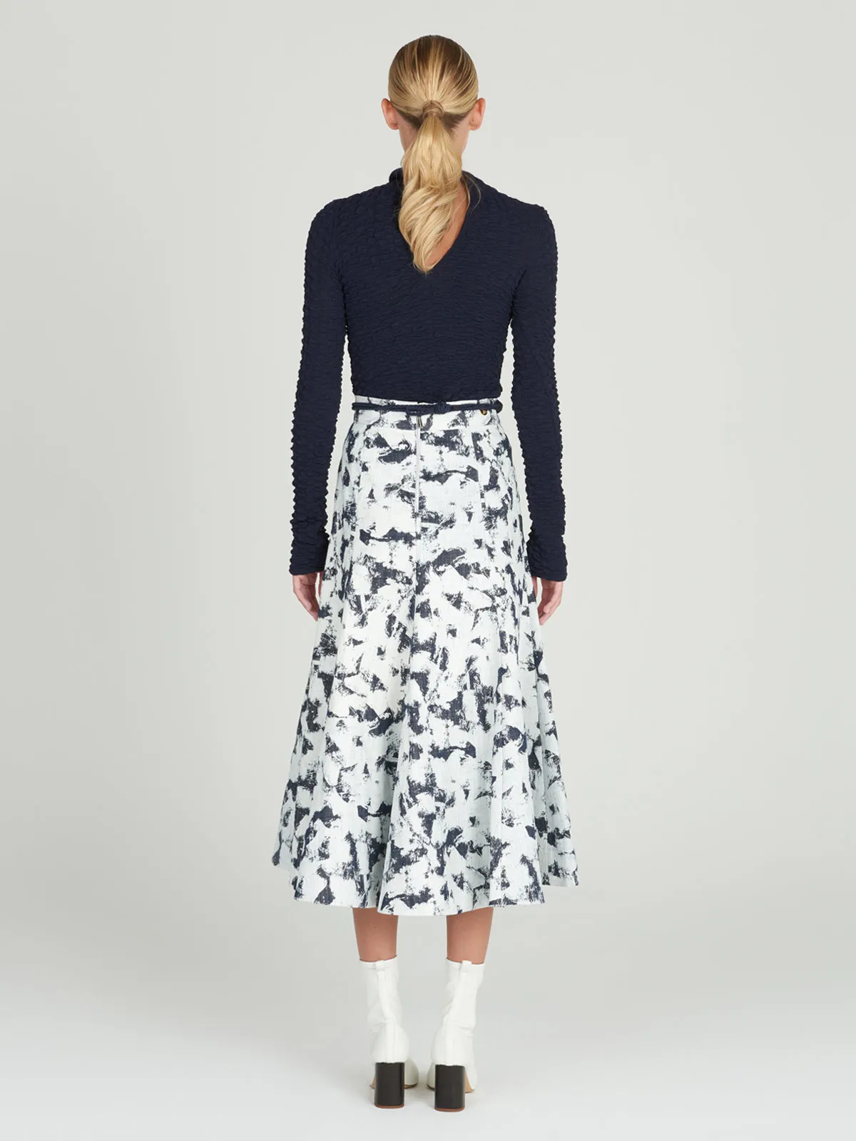 Grettel Skirt (White Denim Expression)