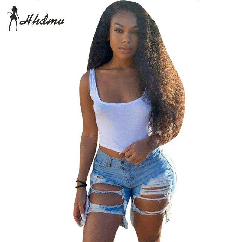 High Waist Denim Short