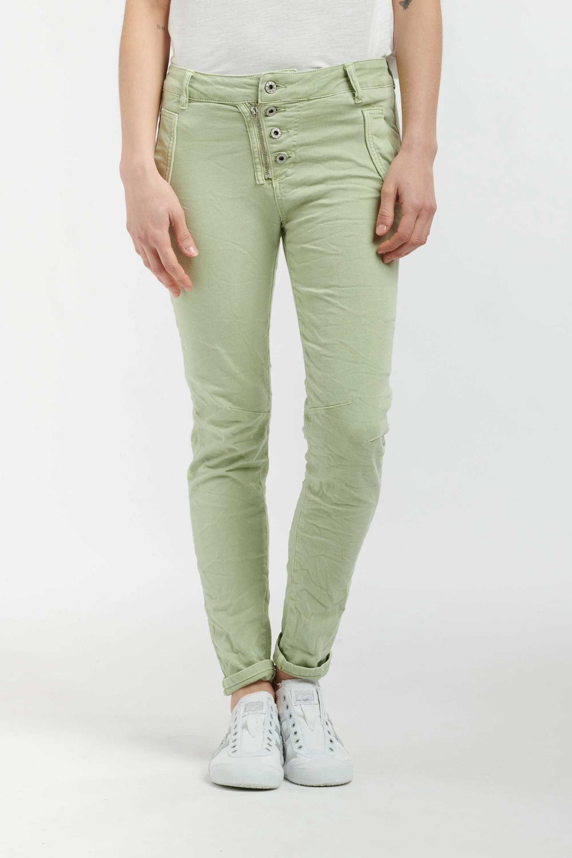 ITALIAN STAR Button Jeans - Mint