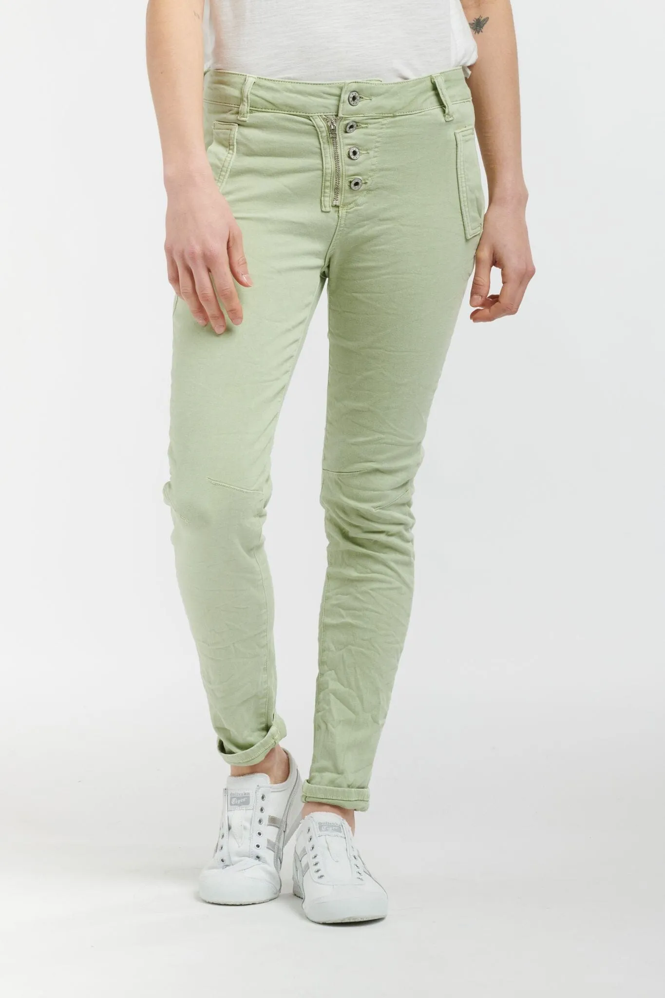 ITALIAN STAR Button Jeans - Mint