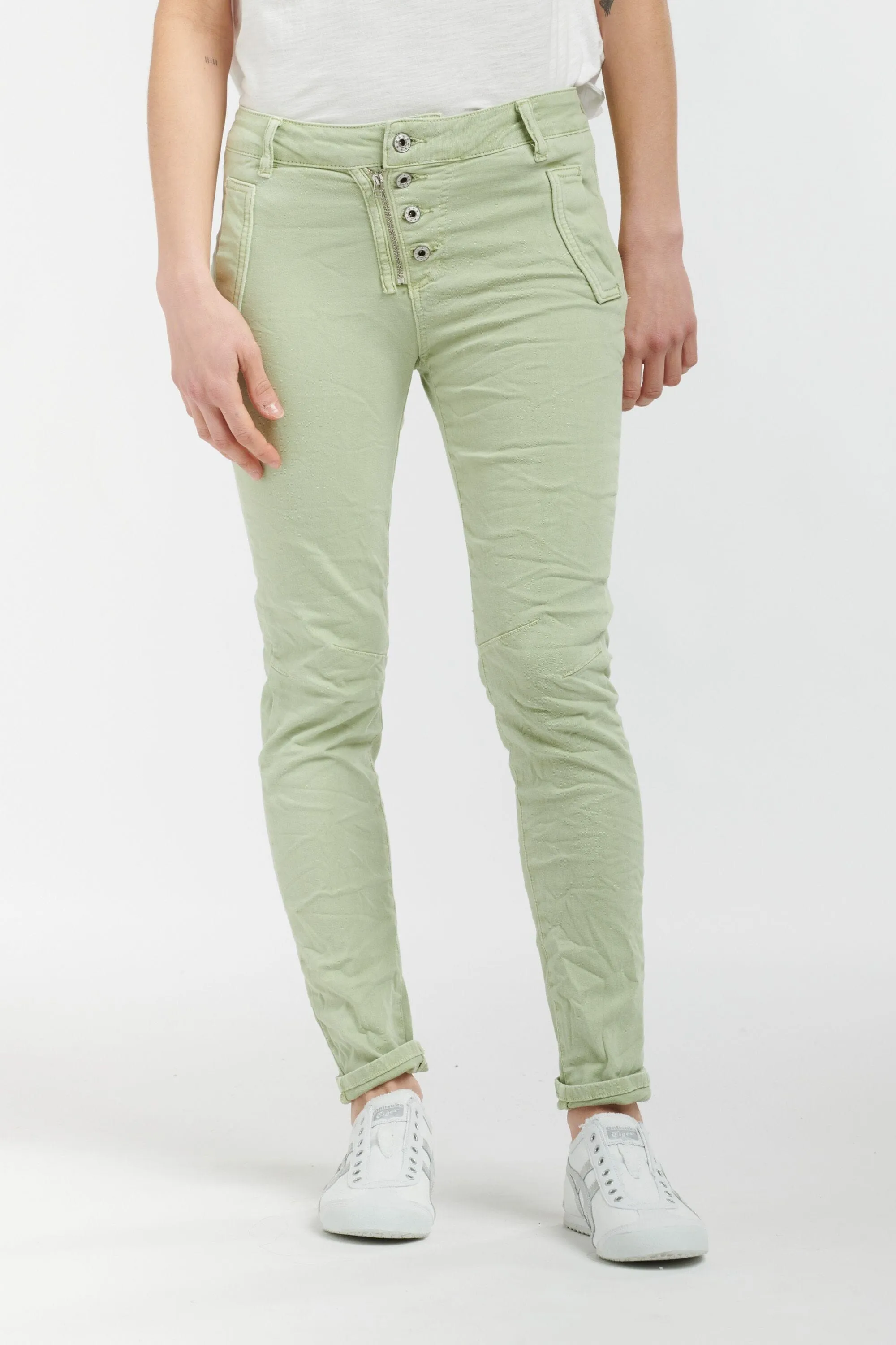 ITALIAN STAR Button Jeans - Mint