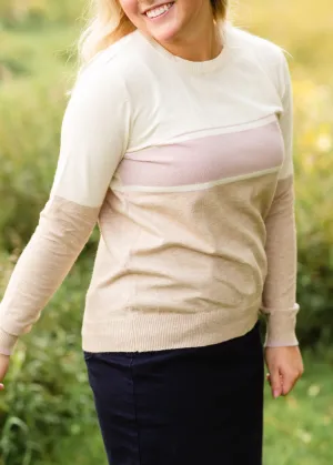 Ivory Striped Crewneck Sweater - FINAL SALE