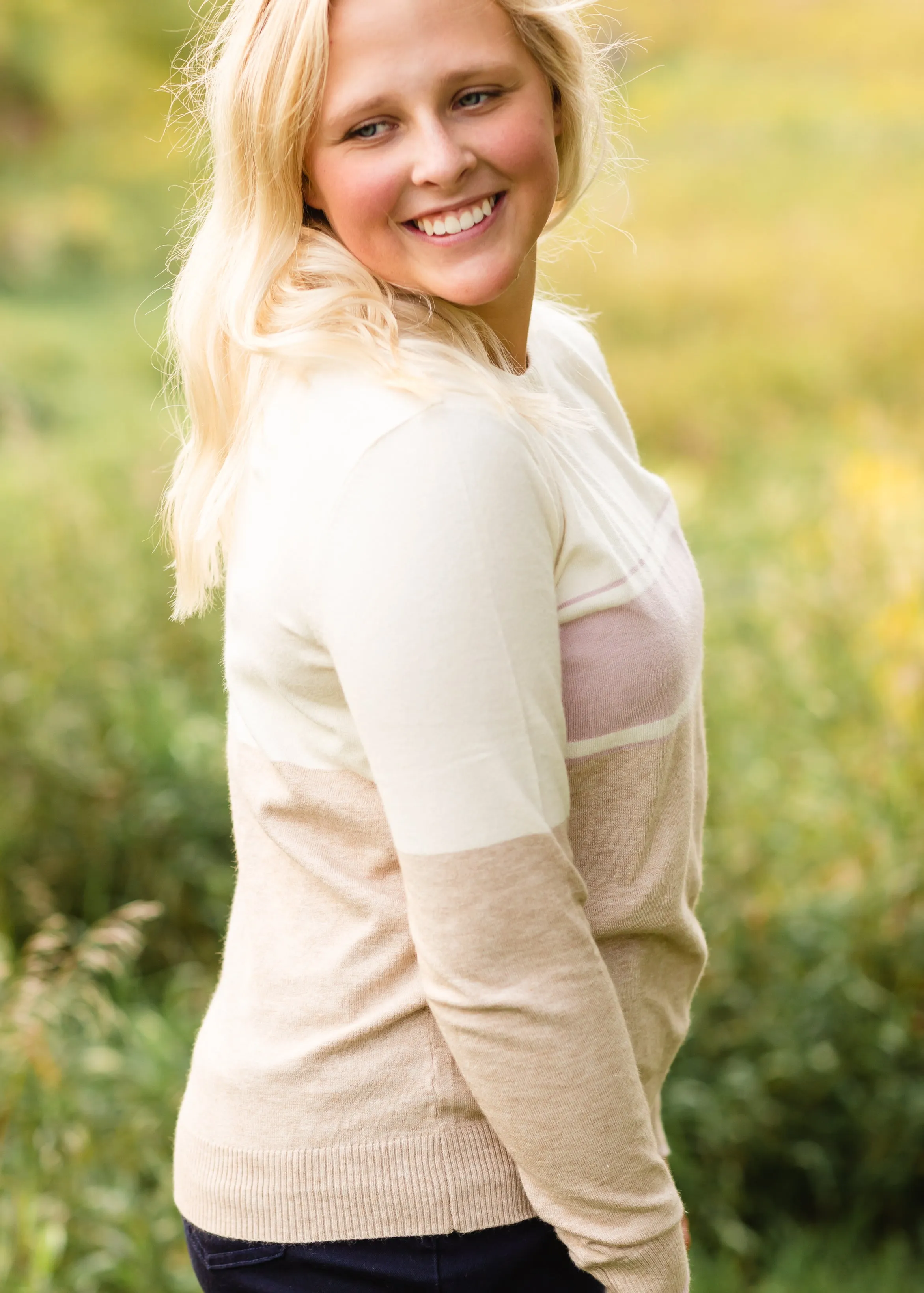 Ivory Striped Crewneck Sweater - FINAL SALE