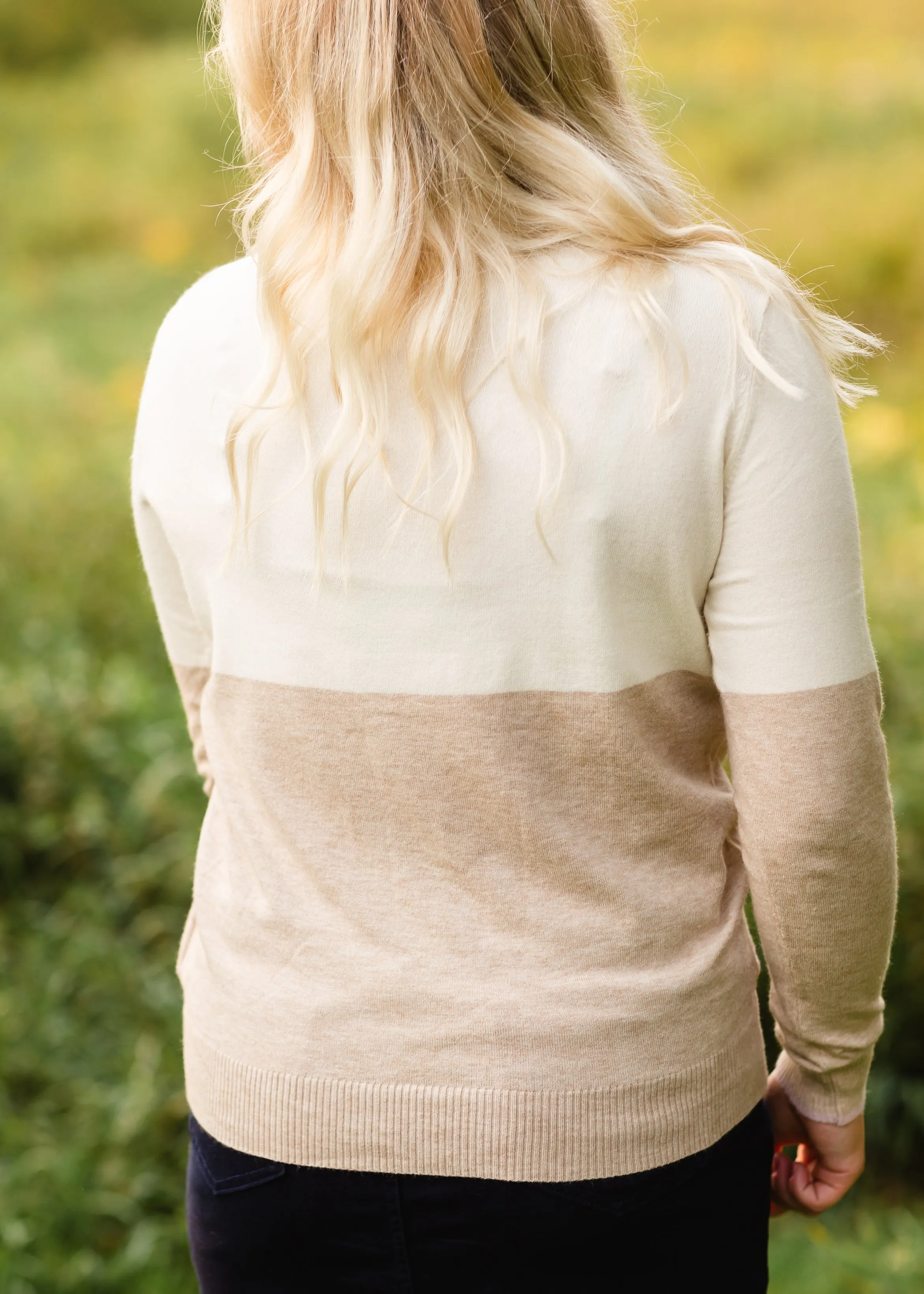 Ivory Striped Crewneck Sweater - FINAL SALE